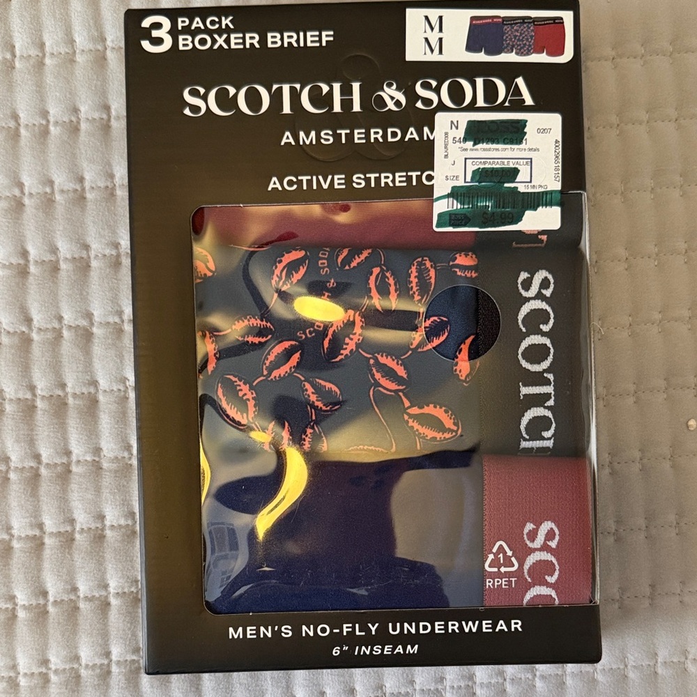 Scotch & Soda Boxer Briefs 3-Pack - Navy, Red, Black